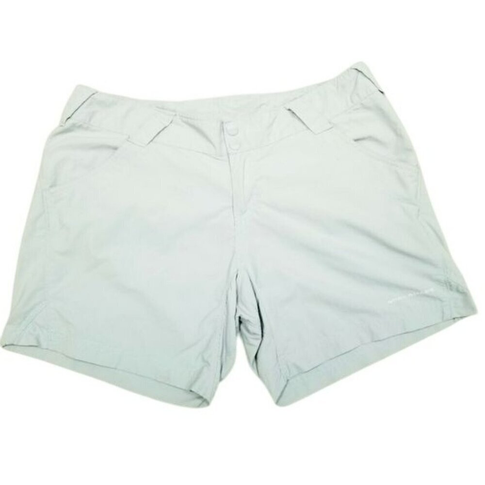 Columbia Womens Omni-Shade Shorts M Light‎ Bluish Gray Nylon Outdoor Hiking